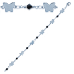 Les Tr&eacute;sors De Lily [G7807] - h&otilde;bedane k&auml;ev&otilde;ru 'Ronde de Papillons' must h&otilde;be (roodiumiga kaetud) - 8x5 mm must