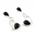 Les Tr&eacute;sors De Lily [H5566] &ndash; h&otilde;bedased k&otilde;rvar&otilde;ngad 'Jeet Black Goddess' armastus &ndash; 20x11 mm must