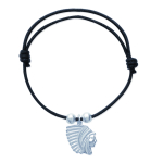 Les Tr&eacute;sors De Lily [H6262] - Bracelet Argent 'Apaches' noir argent&eacute; - 14x17 mm h&otilde;be