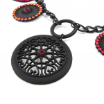 NOA [I2191] - Collier Cr&eacute;ateur 'Carmen' noir rouge punane