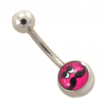 Les Tr&eacute;sors De Lily [J8942] - Body Piercing 'Moustache' rose fuschia Heleroosa