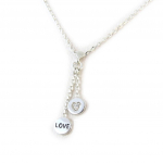 Altesse [N3252] - Collier argent 'Love' blanc h&otilde;be