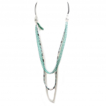 Les Tr&eacute;sors De Lily [P1727] - Collier sautoir artisanal 'Azuni' bleu argent&eacute; (fait main) t&uuml;rkiissinine