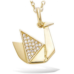 Les Tr&eacute;sors De Lily [P5097] - Pendentif Plaqu&eacute; Or 'Origami' dor&eacute; (cygne) - 15x15 mm kuld