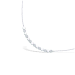 Les Tr&eacute;sors De Lily [Q4037] - h&otilde;bedane kaelakee 'Sissi' h&otilde;bevalge (roodiumiga kaetud) - 50x3 mm valge