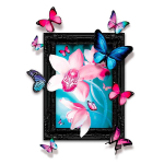 Les Tr&eacute;sors De Lily [Q2011] - Trompe l'oeil kleebis  Envol Papillons  roosa sinine - 50x70 cm Heleroosa