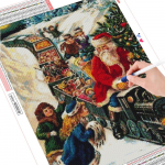 Teemantmaaling J&otilde;ulukivist pilt t&auml;ispuur Teemanttikandid J&otilde;uluvana Mosaiikrong K&auml;sitsi valmistatud kingitus Full Round (20X30CM)