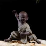 V&auml;ike munga kuju Keraamiline Buddha kujuke Kontoritee Lemmikloom lilla savi skulptuur Kingitus Kodu Teemaja kaunistamine K&auml;sit&ouml;&ouml; C