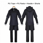 4tk komplektid JP Anime Tokyo Ghoul Ken Kaneki Cosplay kost&uuml;&uuml;m T&auml;iskomplekt must v&otilde;itlusvorm Naiste meeste Halloweeni kost&uuml;&uuml;m S
