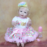 BZDOLL 55 CM Pehmest silikoonist Reborn Baby Lisa T&uuml;drukule Nukk M&auml;nguasi Elutruu riidest Keha Realistlik 22 tolli blondid juuksed Printsess Bebe s&uuml;nnip&auml;evakingitus 55cm Doll