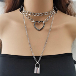 Chocker Sexy Heart Lock Key Neetid Black Goth Punk Chokers Gothic Choker kaelakee naistele Hip Hop Bondage Cosplay