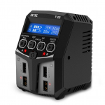 SKYRC T100 kahetasakaalulaadija 5A 100W AC100-240V XT60 pistikuga kahe kanaliga laadija 2-4S LiPo jaoks US plug must