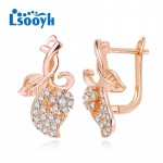 LSOOYH Leaf Clip K&otilde;rvar&otilde;ngad Roosa kullav&auml;rvi Moodne k&otilde;rvar&otilde;ngas Naistele &Otilde;&otilde;nes kuupmeetri tsirkooniumoksiidist k&otilde;rvar&otilde;ngad Ehted A