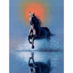 DIY Horse 5D Teemantmaal T&auml;isringi puur Loomade tikandid Mosaiik Ristpistes Kit Seinakunst Kodukaunistus J&otilde;ulukingitus Full Round 20x30CM