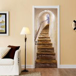 Roheline Metssild Isekleepuv uksetapeet 3D PVC Kodukaunistuse kleebis Ranna P&auml;ikesemaastiku Plakat Seinamaal Seinakleebise deurkleebis 23