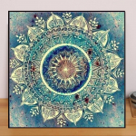 Maastik DIY 5D Teemantmaal Mandala &uuml;mmargune lilleline teemanttikandid T&auml;iskihiline anime ristpistes komplektid Kodukaunistus K&auml;sitsi valmistatud kingitus Round 25x25cm