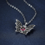 Vintage h&otilde;bedase v&auml;rvi gooti stiilis Halloweeni nahkhiire kaelakee naistele ripatsiga kaelakee peoehted h&otilde;be