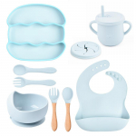 9 tk/komplekt Beebi s&ouml;&ouml;tmine Silikoon Orav Beebi toidulisandi kauss Beebi kahvel lusikas Taldrik Laste m&auml;nguasjad 9pcs