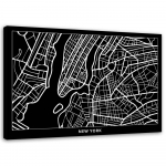 Feeby l&otilde;uenditr&uuml;kk, New Yorgi linnaplaan 60x40 valge/must