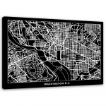 L&otilde;uendiprint Washington DC linnakaart 60x40 must/valge
