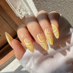 24 tk/komplekt Quick Nails Yellow Waves False Nials kleebis Kantav veekindel manik&uuml;&uuml;r viimistletud k&uuml;&uuml;ned