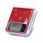 P&otilde;rutuskindel Bling &uuml;mbris Samsung Galaxy Z Flip4 Flip 3 5g Flip3 Flip 4 libisemiskindel mobiiltelefoni kate Samsung Z Flip4 jaoks for Samsung Z Flip 3 punane