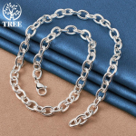 925 Sterling h&otilde;be 18-tolline algne p&otilde;hi kett kaelakee ehted 45cm