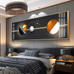 Suure suurusega P&otilde;hjamaade luksuslik kuldne l&otilde;uend Seinakunst Abstraktne soliidne geomeetria kaasaegne kunst Lintplakatid ja prindid Elutuba 60cm&times;150cm NoFrame