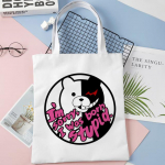 Danganronpa ostukott Canvas Bolso toidukaupade puuvillane k&auml;ekott Ostekott Reciclaje Net Custom 24*26cm
