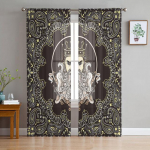 Must pokkeri lilled t&uuml;llkardinad magamistoa esiku elutoa sisekujundusse &scaron;ifoonist l&auml;bipaistev vookardin r&otilde;du k&ouml;&ouml;gi jaoks kodu kardin 1 PCS W100XH250cm