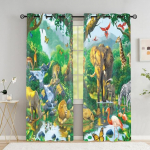 Metsloomade aknakardinad Tiger Lion Pimendavad kardinad elutoa kardinatele K&otilde;rge varjutus (70&ndash;90 %)2 paneeli W53.5 X H183cm X 2