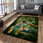 Animal Art Tiger Pestav ruut Soft Wolves vaip Elutuba Magamistuba Dekoratiivne p&otilde;randamatt K&ouml;&ouml;k Vannituba Uksematt vaip. 40cm x 60cm