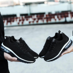 Unisex suured tossud paari kingad Hingavad Flyknit jooksujalatsid Air Cushion Max Kingad Meeste kingad 35 must