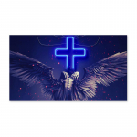 Angel Wings Cross neoonefektiga plakat ja tr&uuml;kised Kristliku l&otilde;uendi maalimine seinakunsti pilt elutoa kodukaunistamiseks 20x40cm No Frame