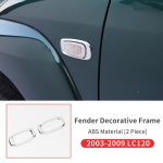 Eesmise ja tagumise udutulelaterna dekoratiivraam, muudetud 2003-2009 Toyota Land Cruiser Prado 120 Lc120 k&uuml;ljelaterna raamile Side Lamp Frame black