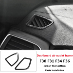 For BMW F30 F31 F32 F33 F34 F36 accessories car carbon fiber pattern rear air conditioning outlet panel cover decorative 2pcsDEB
