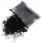 1000 t&uuml;kki V&auml;ikesed juukselipsud Mini mustad elastsed kummipaelad Mini juuksesidemed kummist juukselipsud punutud juukselipsud v&auml;ikestele salkudele 19x13x2cm