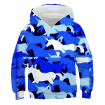 T&uuml;drukud Armsad Valged Sinised &Uuml;kssarvikud 3D kapuutsid 4 5 6 7 8 9 10 11 12 13 aastat Lapsed Kapuutsiga kampsun Poiss Lapsed Teismeliste Pullover Riided 100