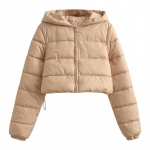 L&uuml;hike &uuml;hev&auml;rviline kapuutsiga naiste vaba vabaaja mantel S khaki