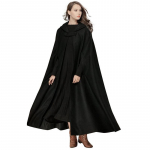 Naiste Trench Mantel Avatud ees kardigan jakk Mantel Cape Cloak Poncho Plus L must