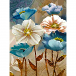 HuaCani teemantmaali isetegemise komplekt Lilled Pilt T&auml;is&uuml;mmargune puur Mosaiik Lillemaalingud Tikand Kodukaunistus 15x20cm