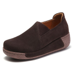 Naised Ema Naised ehtsast nahast kingad Platvorm Flats Loafers Slip On Korean Plus Size 41 42 Vulkaniseeritud kingad 42 black