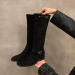 Naine Cowgirl saapad Moodsad p&uuml;ksid Naiste Elegantne madala kontsaga p&otilde;lvega k&otilde;rged saapad Kingad Naiste talvejalatsid 35 must