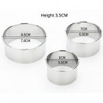 3 tk/komplekt roostevabast terasest &uuml;mmarguse vormi ja k&auml;sitsi pressimiskomplekt &ndash; ideaalne k&uuml;psiste, pelmeenide ja muu jaoks &ndash; olulised k&uuml;psetusvahendid 3pcs/Set-A