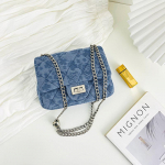 Naiste Kott 2023 Uus Denim Ruudukujuline Paksuke V&auml;ike Ruudukujuline Kott Moodne &Uuml;he &Otilde;la Crossbody Kott V&auml;ike L&otilde;hnakett Kott sinine