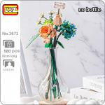 LOZ 1671 Igavene Lilletaim Kummel Roos Hortensia Leht Romantiline Silt 3D Mini Klotsid Tellised Ehitusm&auml;nguasi Lastele Karbita