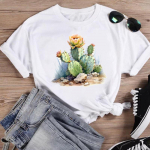(Aasia suurus) Fashion Feather Trend 90s Print Naiste vabaaja T-riided Naiste vabaaja graafilised t-s&auml;rgid l&uuml;hikeste varrukatega T-s&auml;rgid S