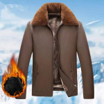 Talve fliisvoodriga paks nahkmantel meeste karusnahast integreeritud meeste mantel isa PU-nahast jakk 52