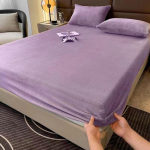 Soojad ja paksud elastsed liibuvad linad Reguleeritav flanellist talvemadratsi kate Sametine voodipesu, 150/180/200 mitu suurust 180x200 cm Only Sheet lilla