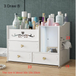 Kodumajapidamises kasutatav mitmekihiline ehtekarp Suure mahutavusega kosmeetikapeegli hoiukarbi sahtel t&ouml;&ouml;laud koos peegelkosmeetika hoiukastiga